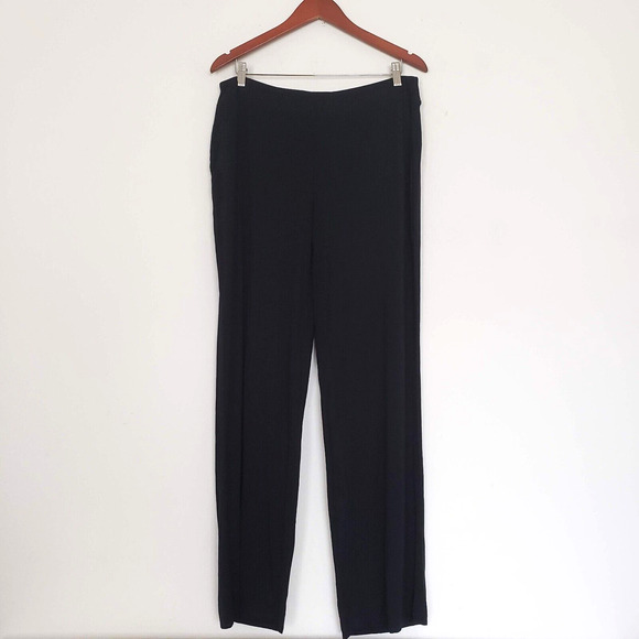 Soma ONE SIZE OSFM LONG Pull On Lounge Pants Black Wide Leg Stretchy Elastic Wai - Picture 8 of 12